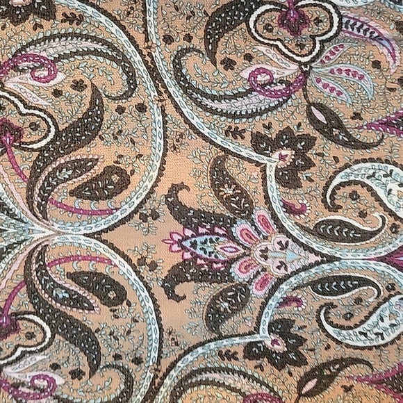 Talbots teal and olive Paisley Print Women's Top small - Picture 2 of 5